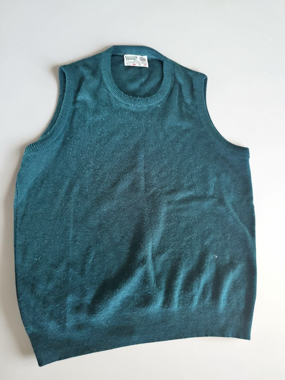 Vintage Teal Sleeveless Sweater Vest Made in Canada Size l